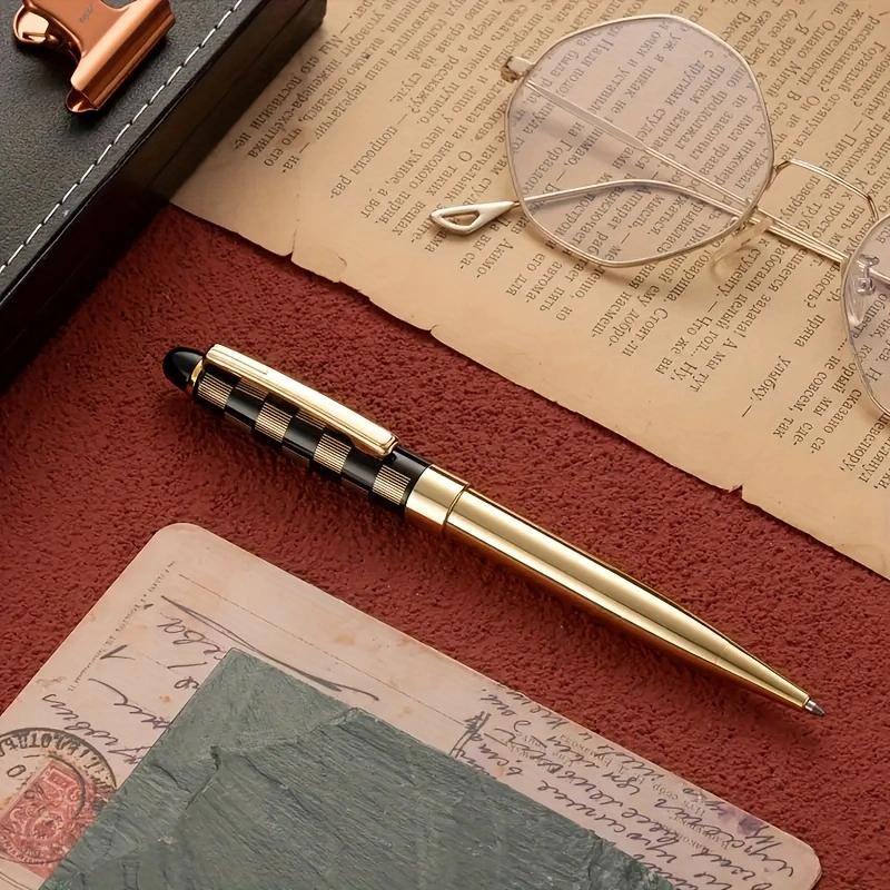 Luksusowy wysokiej jakości metalowy długopis kulkowy obrotowy do biznesu, długopis do codziennego pisania (czarny atrament)