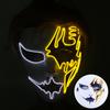LED Ręcznie malowana Maska Halloween Karnawał Bal maskowy Cosplay Horror Akcesorium Męska Maska Dziwna Maska na twarz Świecąca Maska Disfraz