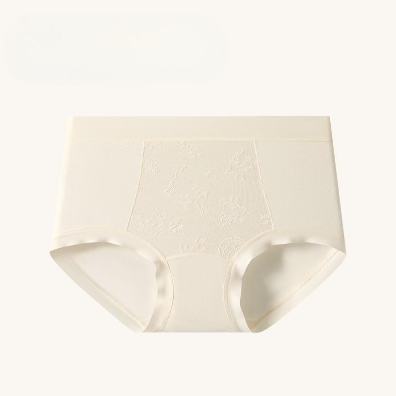 Large Size Female Spring and Autumn Jacquard Breathable 10A Antibacterial Middle Waist Triangle Briefs