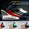 Universal LED Light Car Shark Fin Antenna Roof Tail Modification Light With Solar Car Antenna Driving Safety Warning Light