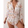 Nuova Moda Sexy Europea e Americana Donna Bordo a Fungo Bikini Blusa Parasole Costume da Bagno Tre Pezzi