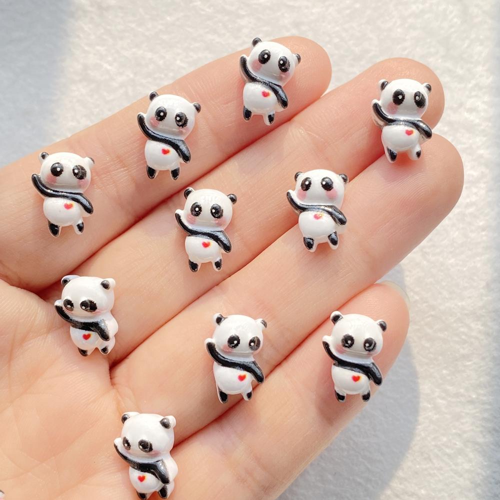 

30pcs Colorful Resin Kawaii Mini Painted Cartoon Red Panda Nail Art Flat back Stone Figurines Scrapbook DIY Jewelry Decor Crafts