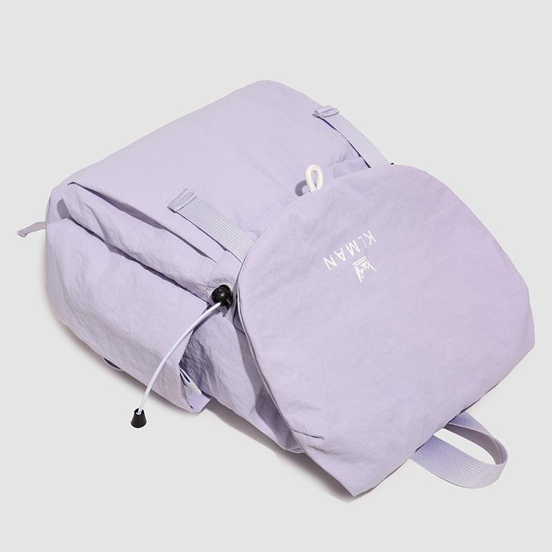 Solid Black Flap Backpack with Drawstring Closure Side Pockets Adjustable Straps Casual Travel Daypack