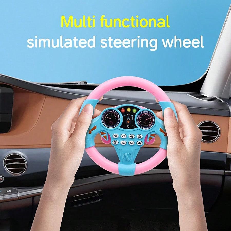 1pc Kids Simulated Driving Controller, Interactive Car Steering Wheel Toy, Educational Activity Gift, ABS Resin, Assorted Colors,No Batteries Included