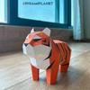 ORIGAMIPLANET Tiger Fat Tiger 3D Origami Papercraft Creative Handmade Paper Art for 3D Paper Sculptor Unique DIY Animal Model Papercraft Set Gift for
