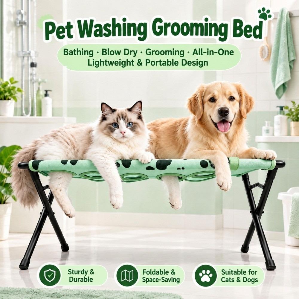 Breathable Dog Grooming Hammock Stand Foldable Pet Bathing Rack Dog Grooming Holder Home Pet Care