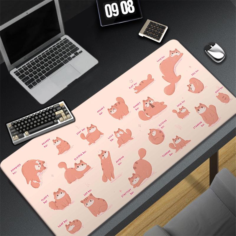 Cute Cat Large Mouse Pad Gamer Kawaii Gaming Accessories Deskpad Play Mats Anime Office Mini Pc Xxl Mousepad Table Desk Carpet
