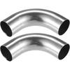 2 Peças Tubo de Tubo de Cotovelo Curvo, 1,75" DE 4,7" Perna 90 Graus Tubo de Escape DIY Tubo de Admissão de Ar Universal para Carro Caminhão Automotivo Durável 304