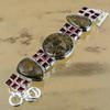 Bronzite Stone Mozambique Garnet Chain Birthday New Bracelet 925 Sterling Silver