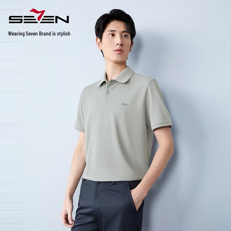 

SEVEN Men s Silk Blend Jacquard Short Sleeve Polo Shirt XL