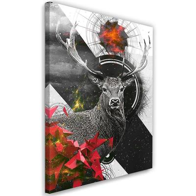 Canvas Print, Abstract Deer and Shapes