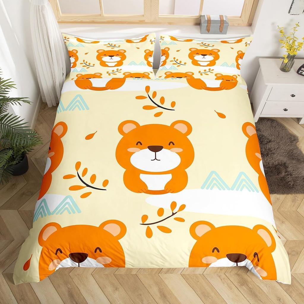 New Cute Farm Animals Duvet Cover King Size Cartoon Sheep Quilt Cover for Kids Boys Girls Teens Cute Animal Bed Set 3 Piece Set
