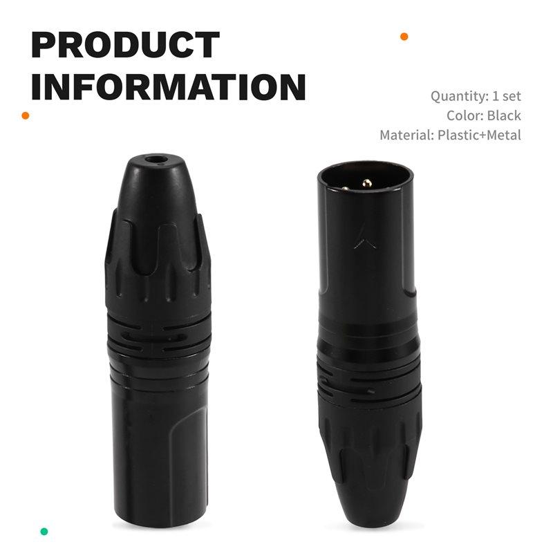 ABUO-DIY Microphone XLR 3Pin Male Plug Connector Cable 10Pcs Solder Plug MIC Adapter Earphone Light For Speaker Transmission