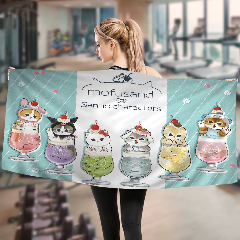 

Funny cat Cat Mofusand Big Microfiber Beach Towels Quick Dry Towel Sand Beach Towels Pool Towel For Travel Swim Pool Yoga W30*H60(CM)