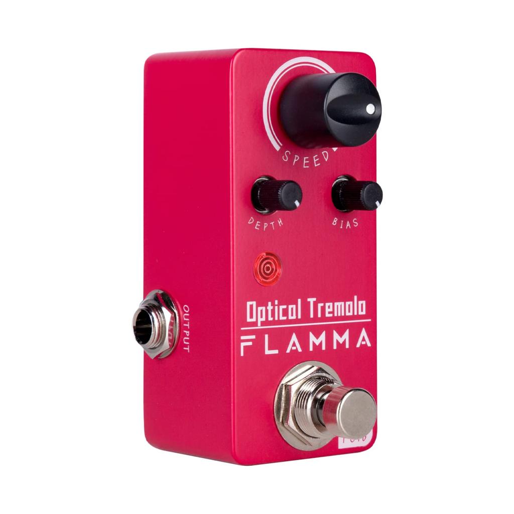 FLAMMA FC16 Optical Tremolo Guitar Effects Pedal with Wide Range Speed and True Bypass Red Depth, Tremolo,