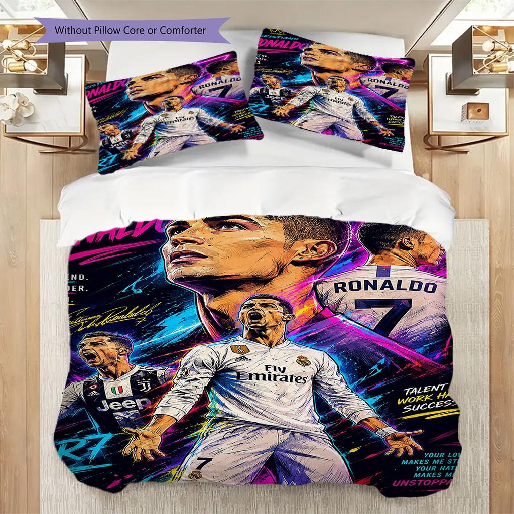 Cristiano Ronaldo Legend Leader Icon Threepiece Set Without Core 1 Duvet Cover 2 Pillowcase Without Core Christmas Birthday Gift