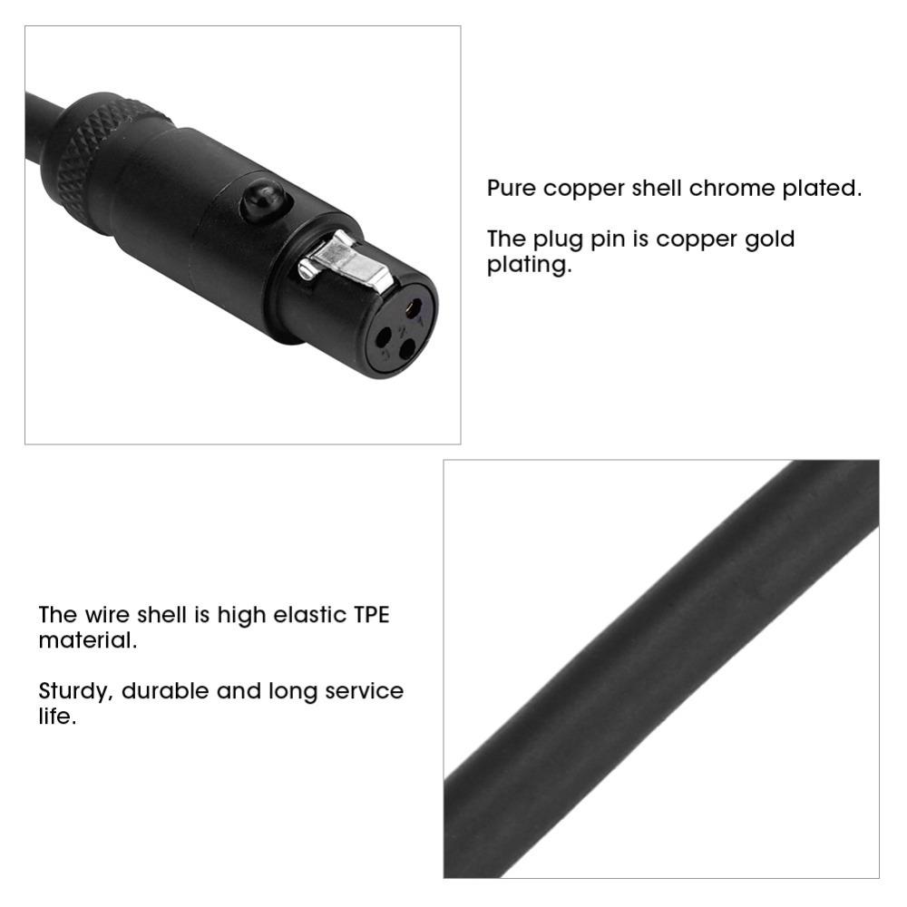 

Flexible 3Pin Mini XLR Male to Female Cable Microphone Cable for Camcorder DSLR Camera Video Camera 0.3m/11.81in