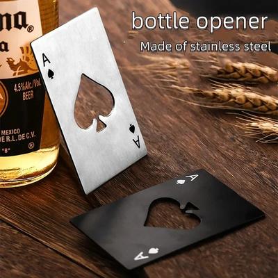 1 pièce Ramasseur d'Ouvre-bouteille de Bière Poker Métal Créatif Multifonction Ouvre-bouteille Carte de Crédit Noir Pêche A Acier Inoxydable