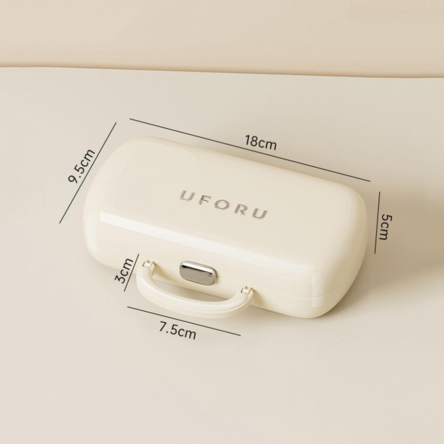 

Uforu Multi-Functional Dustproof Storage Box Creative Sewing Box Portable Student Manual Sewing Including Needles and Threads