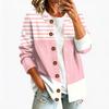 Women's Retro Printed Long Sleeve Knit Cardigan Button Front Jacket