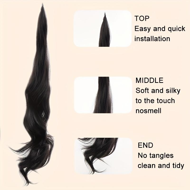 Elastyczne owinięte przedłużenie kucyka Natychmiastowe owinięcie kucyka Długie włosy w koński ogon Przedłużanie kręconych fal Syntetyczne kucyki Treska