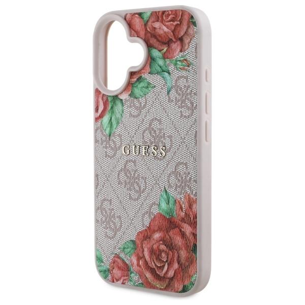 Guess Guhmp16Sp4Ropemcp Iphone 16 6.1   Różowy/Pink Hardcase 4G Flowers Print Magsafe