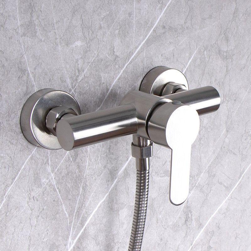 Grifo de Ducha de Acero Inoxidable, Mezclador de Agua Fría y Caliente Montado en Pared para Cabezal de Ducha y Rociador de Mano para Baño