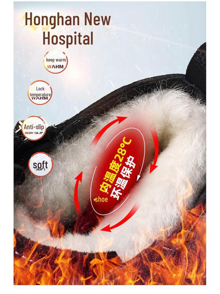 Northeast Men's High Top Leather Cotton Boots - Warm, Velvet-Lined for Autumn/Winter Outdoor Work & Mountaineering.