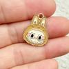5pcs Cartoon Enamel rabbit Charm Pendants DIY Handmade Earrings Bracelets Necklaces Jewelry Making Crafts Accessories