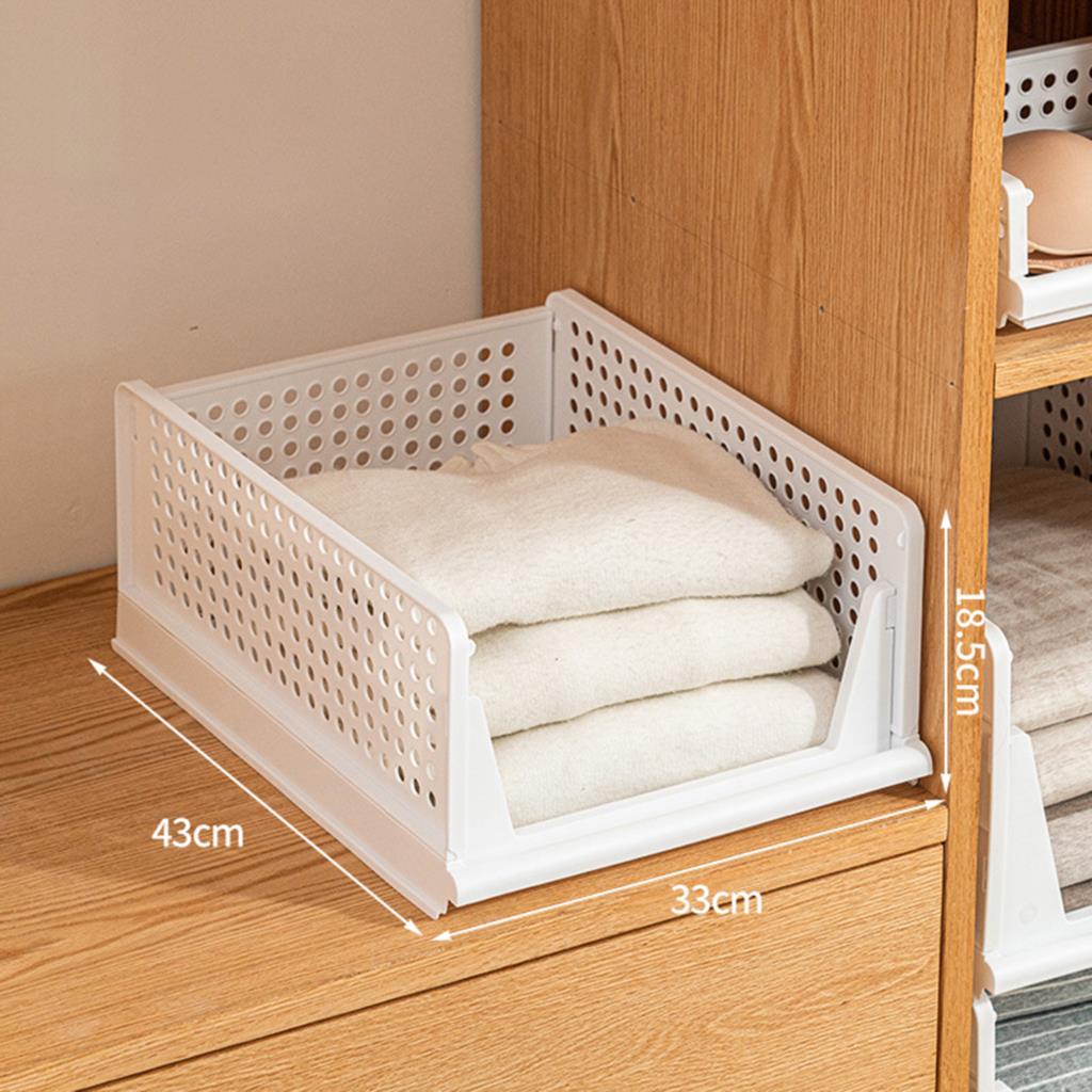 Stackable Wardrobe Drawer Cabinet Organizer Drawer Clothes Closet Storage Box Shelves Plastic Layered Partitions Storage Rack