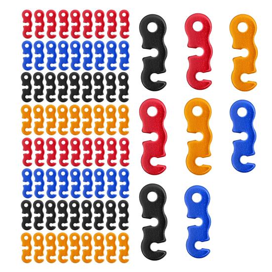 20/48/80/100Pcs Aluminum Alloy Guyline Cord Adjuster Tent Tensioner Heavy Duty Outdoor Camping Hiking Backpacking Tent Wind Rope Buckle