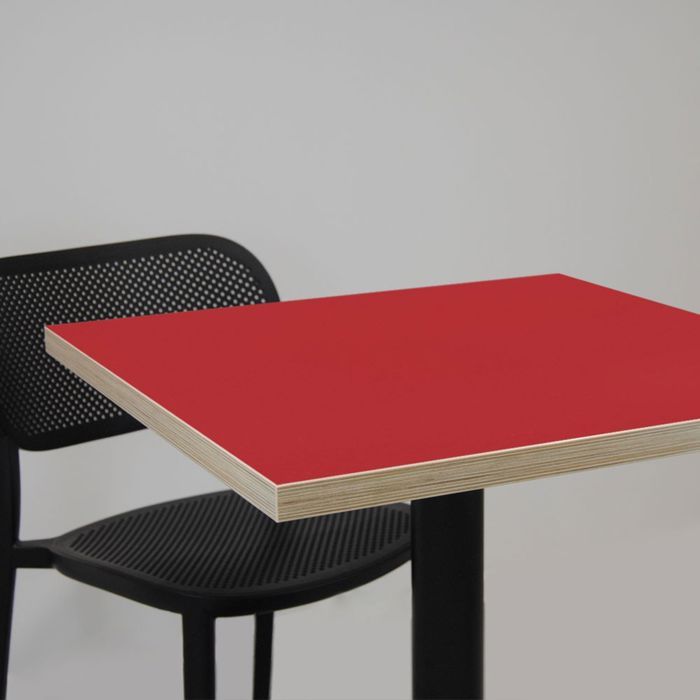 Table - Bazila - 70 x 70 cm - Rouge - Bois - Montage facile
