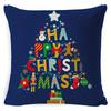 Short Plush Material Pillowcasehome Decor Merry Christmas & Happy New Year Pillow Covers Pattern Cushion Cover Suitable For Sofa