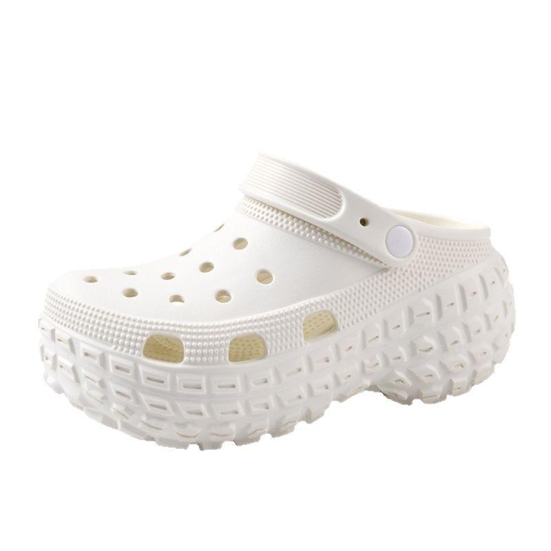 New super thick-soled tire hole shoes women's height-increasing sports wear wear wear-resistant bag head sandals outdoor