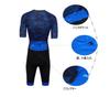 Morethan One Piece Cycling Jersey Skinsuit Chrono Suit Short Sleeve Dark 2XL Men's HVP-025, Blue,