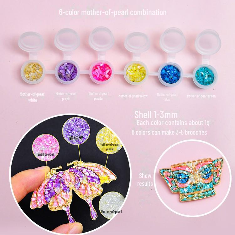 Intangible Heritage DIY Mother-of-Pearl Butterfly Brooch Hairpin Kit