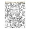 Color-In Spiral Notebook And Daily Planner Meeting Notes Coloring Book Floral