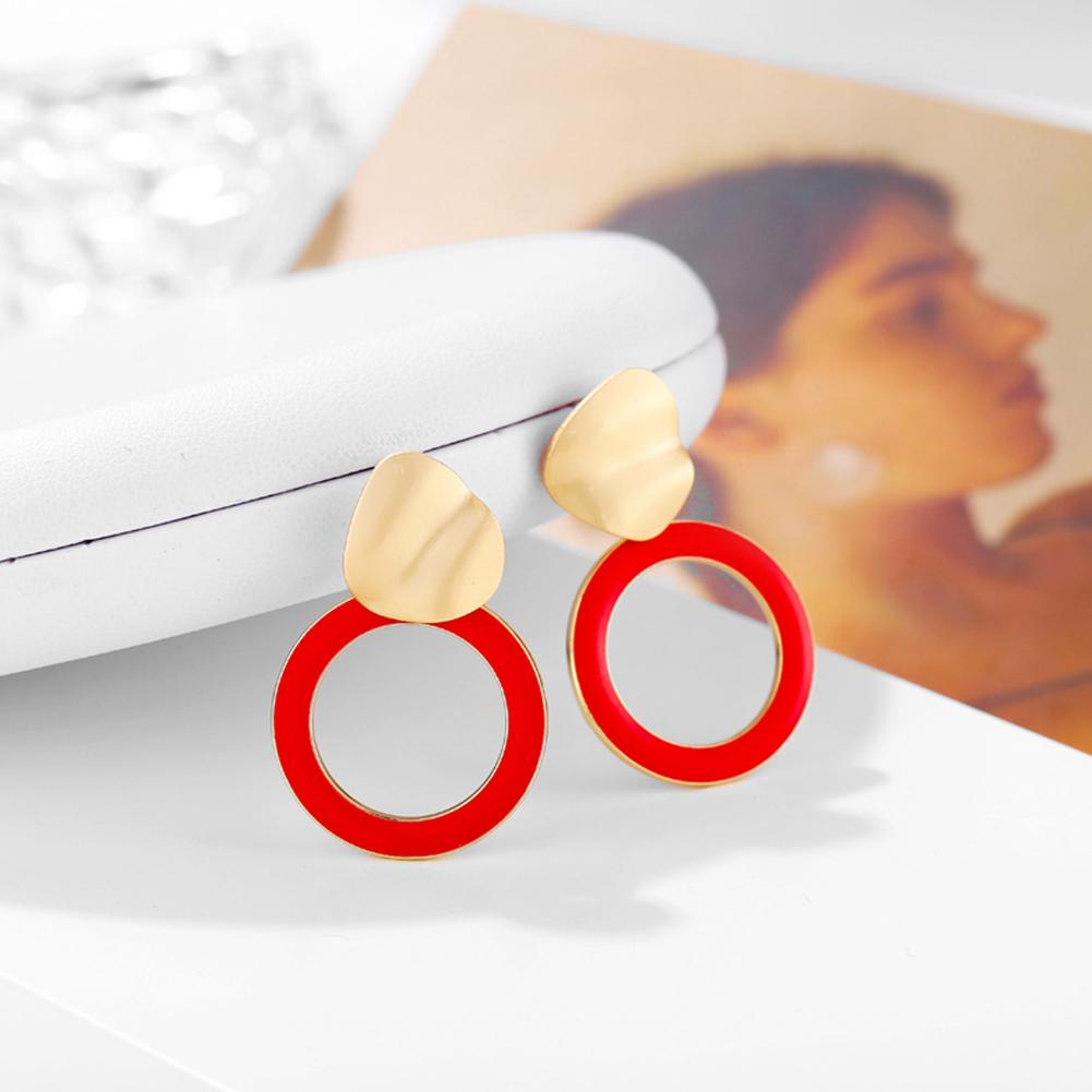 Women Stylish Matte Shine Candy-colored Hoop Earrings