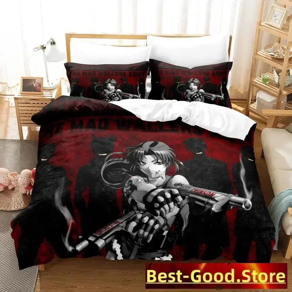 New Black Lagoon Bedding Set Duvet Cover Sheet Printed Bed Set Pillowcase Bed Full Queen King Size Comforter Bedroom