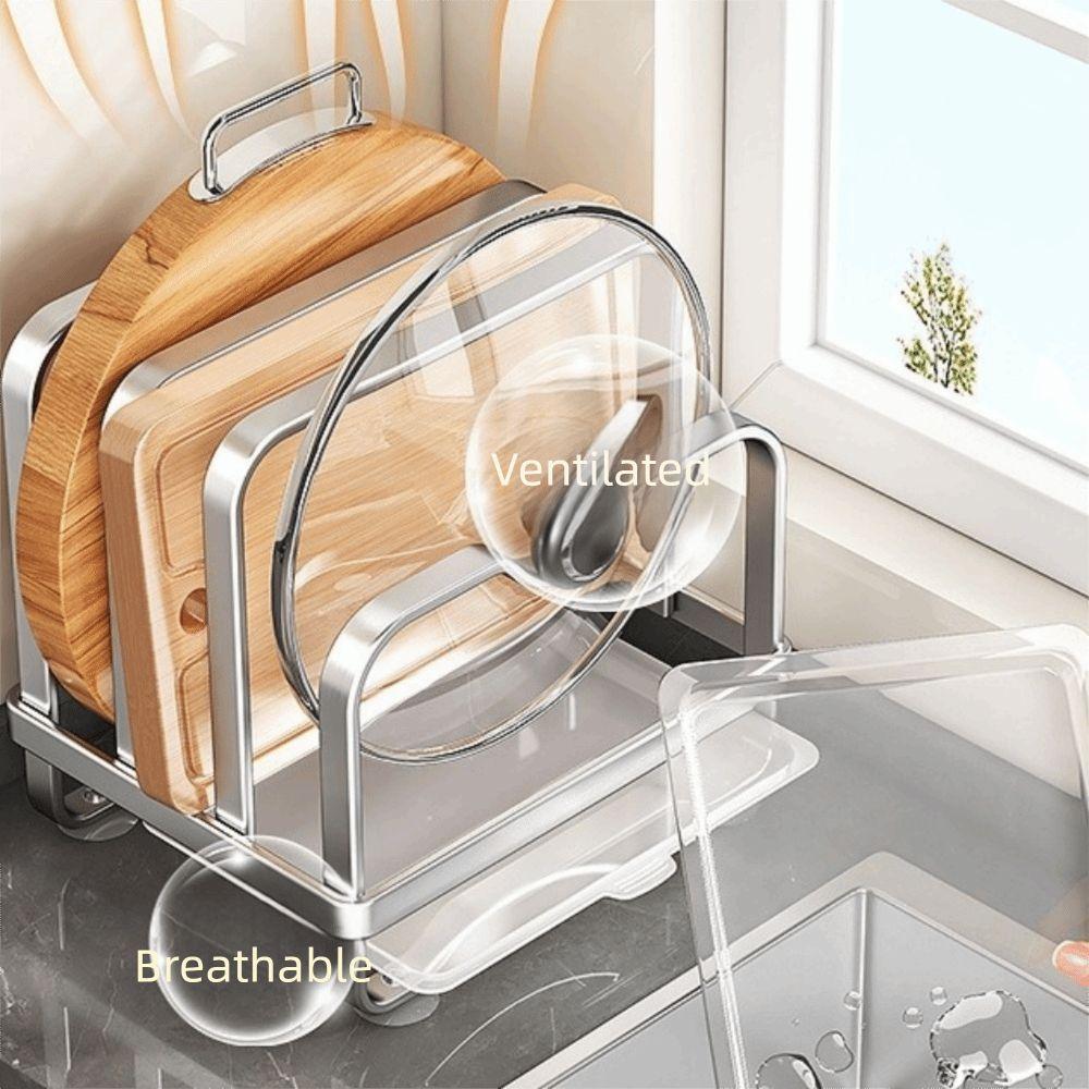 Rustproof Cutting Board Holder Moisture-proof Chopping Board Rack Pot Lid Storage Rack  Counter Top