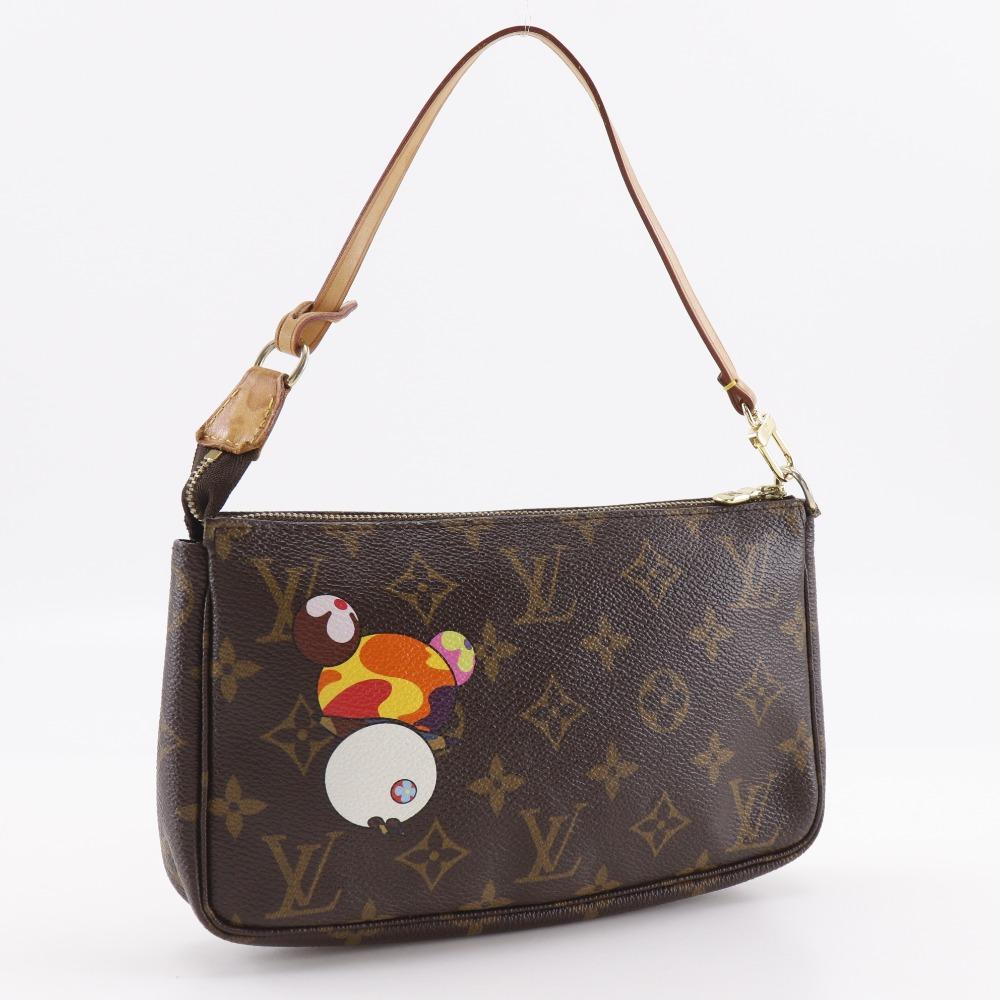 Louis Vuitton Pochette Accessoires Pouch M51981 Panda Takashi Murakami Collaboration Accessory Pouch Brown Monogram Canvas Women Used
