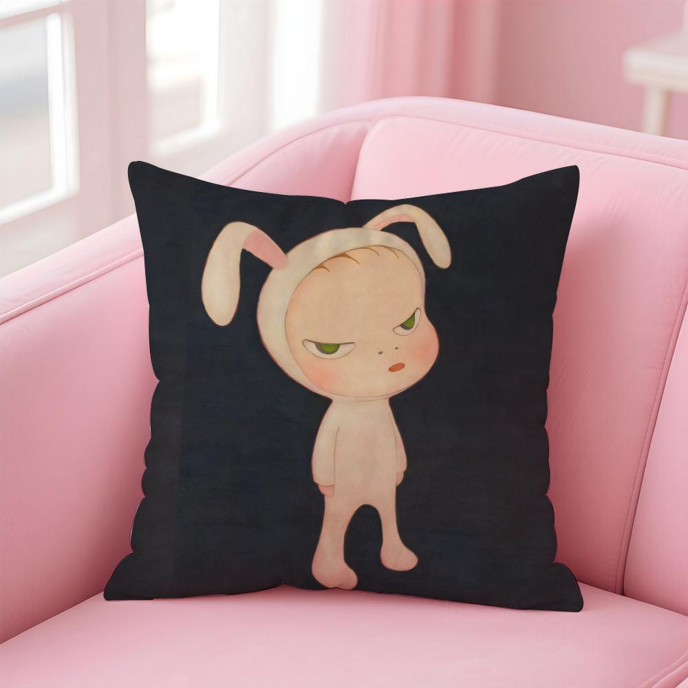 artist cute YYoshitomo NNara Cushion Cover Pillow Case Soft Friendly Fabric  Concealed Zipper