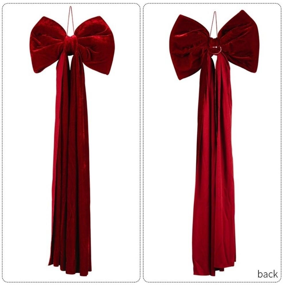 New Large Christmas Bow Decoration Red Velvet Big Ribbon Ribbon Decor Tree Topper Bow Fireplace Decor