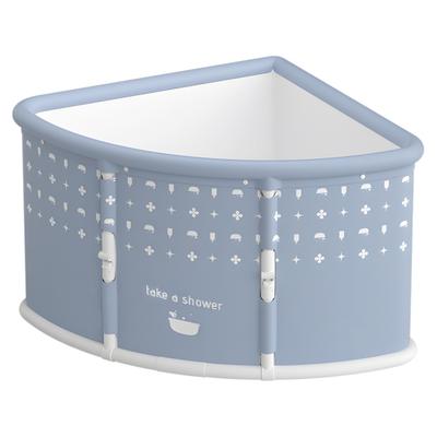 Fan-shaped Foldable Bathtub Portable Bathtub for Adult Large Collapsible Tub Freestanding Surround Collapsible Tub Effortless Folding Corner Bathtub