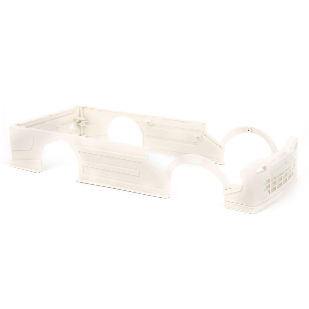 RC Wide Body Kit Large Surrounding Cover LED Light Modification Kits for WPL D12 RC Truck WhiteRed