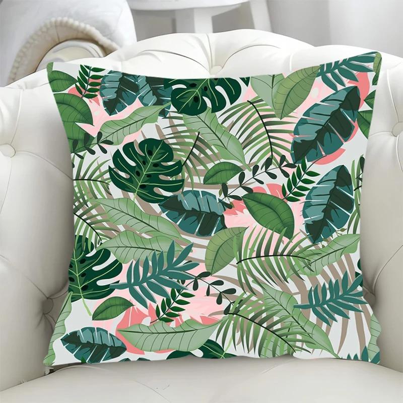 Luxuriöse Heimdeko Kissenbezug Wohnzimmer Sofa Kissenbezug Tropischer Regenwald Gras Muster Kissenbezug