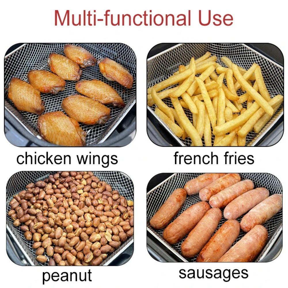 Non-Stick Grilling Rack Stackable Grill Basket Durable Airfryer Tray  Kitchen Gadgets