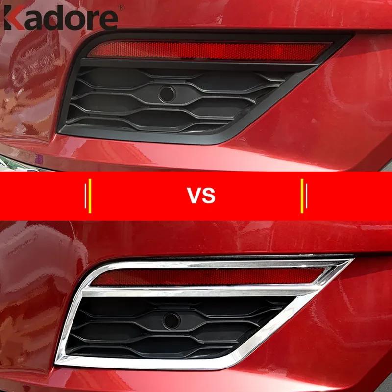 For Volkswagen VW T-ROC TROC 2017 2018  Chrome Car Accessories Rear Bumper Fog Light Lamp Cover Trim Foglight Bezel Trims