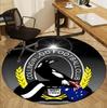 Collingwood Magpies Pattern Round Rug, Indoor/Outdoor Mat, for Picnic, Gameroom, Bedroom, Office, Living Room, Home Decor Carpet, Birthday Gift