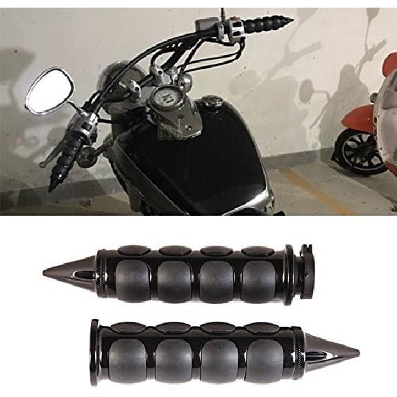 Pair Of 1" Dual Black Motorcycle Bar End Hand Grips Handlebar For Cruisers Harley Yamaha Suzuki